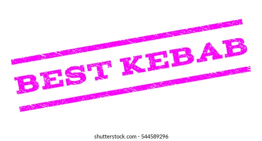 Best Kebab watermark stamp. Text tag between parallel lines with grunge design style. Rubber seal stamp with dirty texture. Vector magenta color ink imprint on a white background.