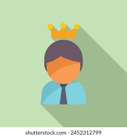 Best king speaker icon flat vector. Motivational orator. Conference manager