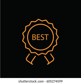 Best label icon. Linear style. Isolated vector.