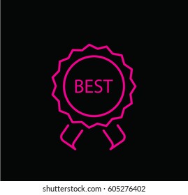 Best label icon. Linear style. Isolated vector.