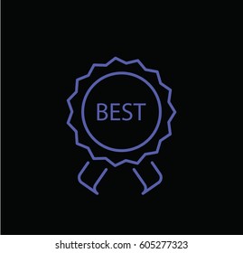 Best label icon. Linear style. Isolated vector.