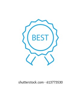 Best label icon. Linear style. Isolated vector.