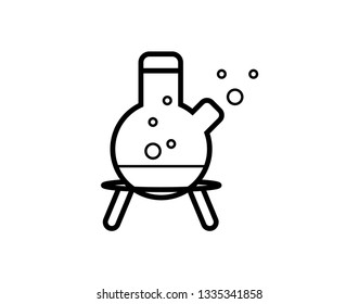 best laboratory chemical beaker icon on white background - Vector 