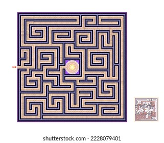 Best labyrinths. Ancient antique Greek mosaic floor. Find the way to the center of maze. Logic puzzle game. Brain teaser book. Kids activity sheet. Educational page for children. Vector illustration.