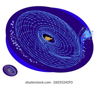 Best labyrinths. Can you help the spaceship find the way out of black hole? Logic puzzle game. Brain teaser book with maze. Kids activity sheet. Educational page. Flat vector illustration.