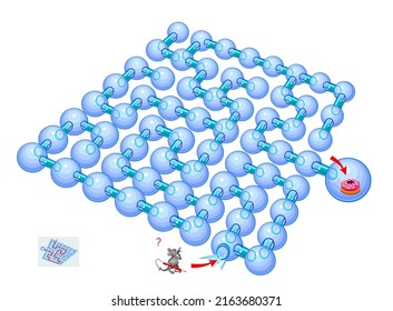 Best Labyrinths. Help The Mouse Find The Way To The Cake. Logic Puzzle Game. Kids Activity Sheet. Brain Teaser Book With Maze. Educational Page. IQ Test. Play Online. Mice In Labyrinth. Vector Image.