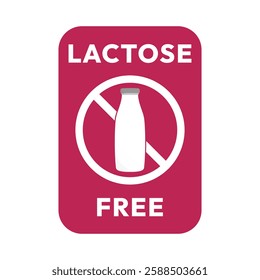 Best Lactose free label or Lactose free logo vector isolated in flat style. Lactose free label vector for product packaging design element. Lactose free logo for packaging design.