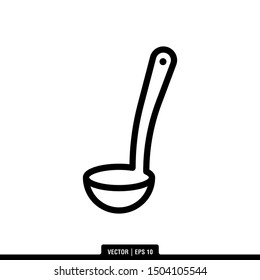 The best ladle or Spoon icon vector, illustration logo template in trendy style. Suitable for many purposes.
