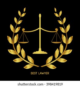 Best lawyer. Scales of Justice. Legal services emblem.  