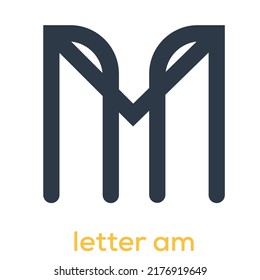 THE BEST AM LETTER LOGO DESIGN BUSINESS LOGO AM IMAGE VECTOR