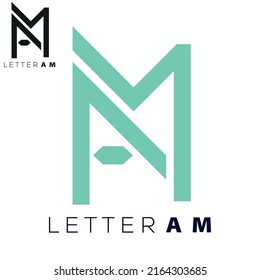 THE BEST AM LETTER LOGO DESIGN M LETTER IMAGE VECTOR