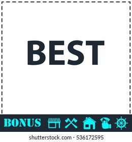 Best lettering text icon flat. Simple vector symbol and bonus icon