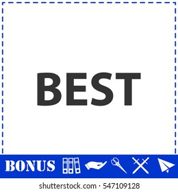 Best lettering text icon flat. Simple vector symbol and bonus icon