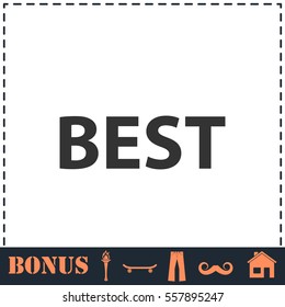 Best lettering text icon flat. Simple vector symbol and bonus icon