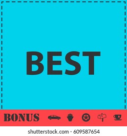 Best lettering text icon flat. Simple vector symbol and bonus icon