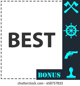 Best lettering text icon flat. Simple vector symbol and bonus icon