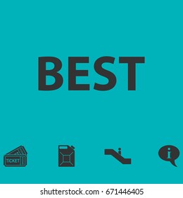 Best lettering text icon flat. Simple vector symbol and bonus icon