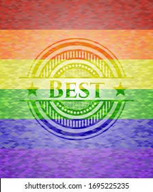 Best lgbt colors emblem. Vector Illustration. Mosaic.