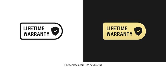 Best lifetime warranty label or mark vector isolated. The Lifetime warranty label or tag vector isolated for product packaging design element.