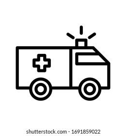 Icono de la mejor línea ilustración de cuidado de la salud vectorial de ambulancia