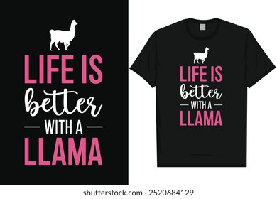 Best llama drama llama cool llama animal typography graphics tshirt design