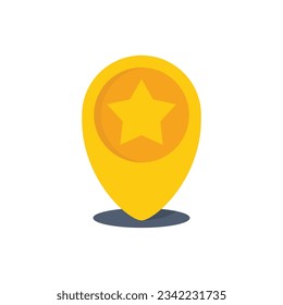 Best location icon flat vector. Current map. Premium position isolated