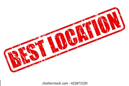 BEST LOCATION red stamp text on white