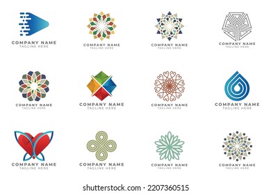 best logo collection. Geometric abstract logos. Icon design