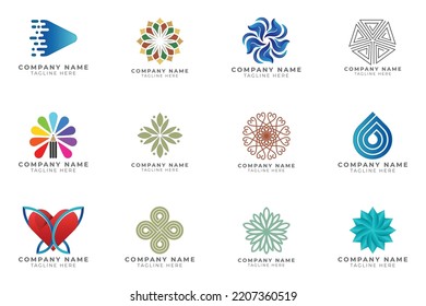 mejor colección de logotipos. Logotipos abstractos geométricos. Diseño de iconos