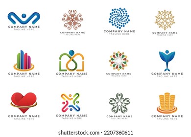 best logo collection. Geometric abstract logos. Icon design