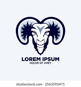 The best logo design with a goat's head as a mascot, ideal for identity symbols, emblems, badges, t-shirts, and various other purposes