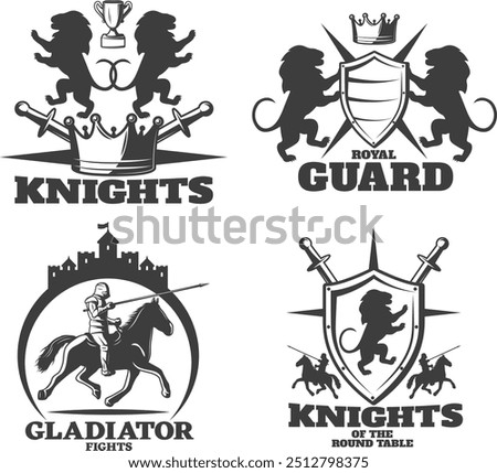 Best logo knights-black-white-emblems, guard, gladiator, etc.