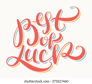 Best of luck. Farewell card. Hand lettering.