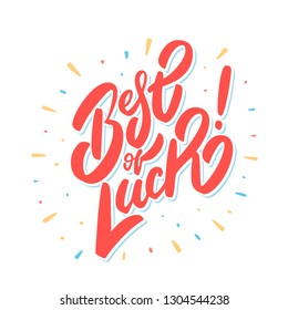 Best of luck. Farewell card. Vector lettering.