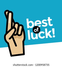 Best of Luck Fingers Crossed Vector Illustration
