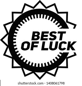 BEST OF LUCK stamp on white