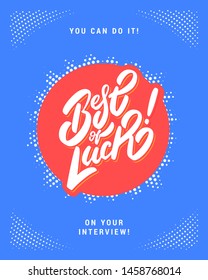Best of luck. Vector lettering card.