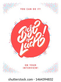 Best of luck. Vector lettering card.