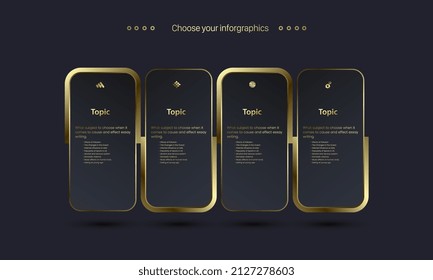 the best Luxury Options Infographic design template with dark background for finance and business elements, vector and illustration