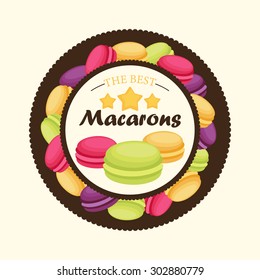 The best macarons. Vector illustration of a frame with macarons.