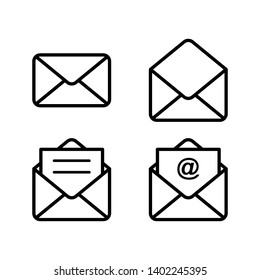 Best Mail and Envelope Set Vector Icon Design Template