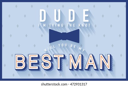 best man invitation card template vector/illustration