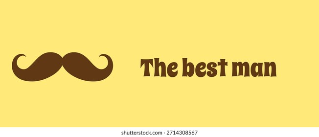 padrino, bigote, fondo naranja,