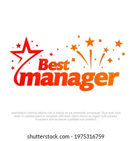 Best Manager Vector Graphics. Employee of the month award. Best Team leader typographic design. 