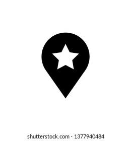 best map pin icon in trendy flat design 
