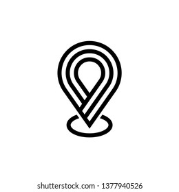 best map pin icon in trendy flat design 