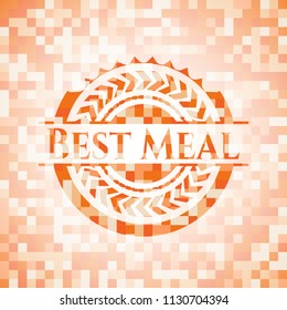Best Meal abstract orange mosaic emblem with background