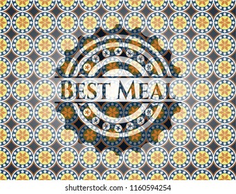 Best Meal arabic emblem background. Arabesque decoration.