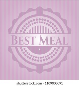  Best Meal badge with pink background