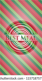 Best Meal christmas colors style emblem.